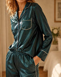Emerald Satin Pajama Set