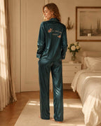 Emerald Satin Pajama Set