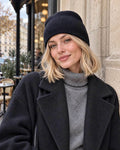 Black 100% Cashmere Beanie