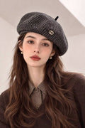 Grey 100% Wool Beret
