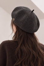 Grey 100% Wool Beret