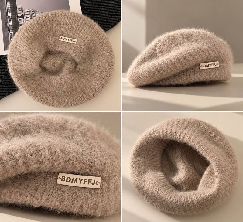 Oatmeal Mohair-Blend Beret