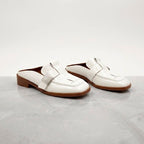Off-White Handwoven Leather Mules