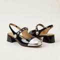 Black Patent Pearl & Stud Mary Jane Heels