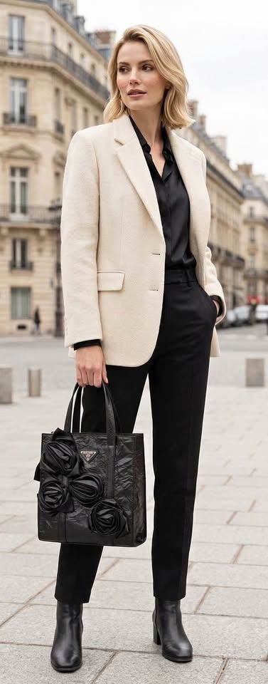 Black Handcrafted Floral Leather Tote / Crossbody