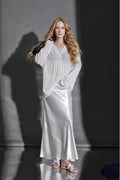 Champagne Acetate Satin Maxi Skirt