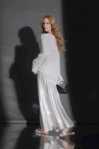 Champagne Acetate Satin Maxi Skirt
