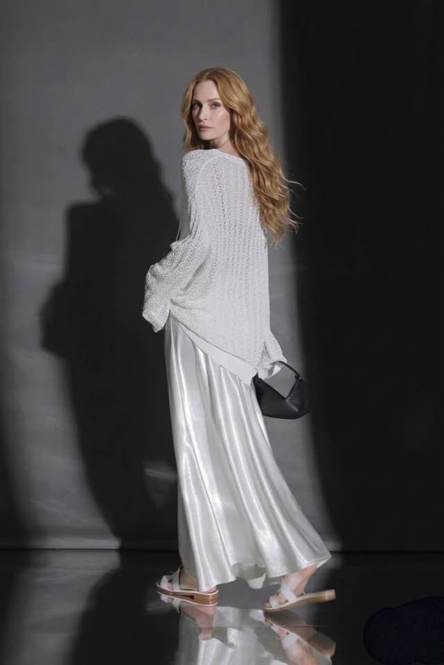 Champagne Acetate Satin Maxi Skirt