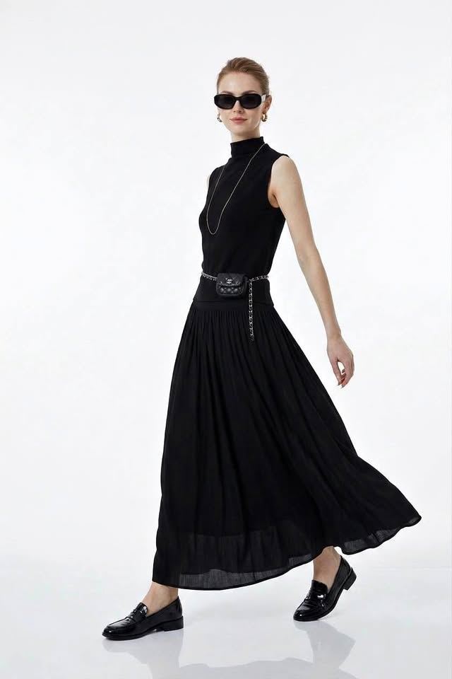 Black Silk & Lyocell Three-Piece Set
