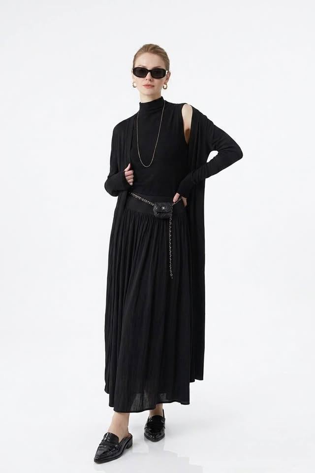 Black Silk & Lyocell Three-Piece Set