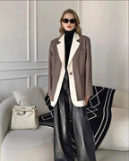 Brown Blazer with Contrast Lapel