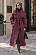 Mulberry 100% Wool Belted Long Coat