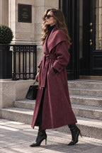 Mulberry 100% Wool Belted Long Coat