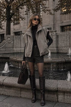 Reversible Lyocell & Rabbit Fur Vest