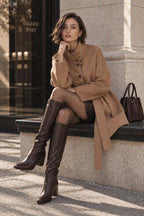 Camel Wool & Alpaca Belted Toggle Coat