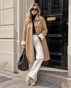 Camel Sheep Leather Coat