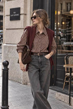 Burgundy & Brown Plaid Bamboo-Blend Shirt