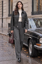 Black Vegan Leather Oversized Jacket