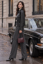 Black Vegan Leather Oversized Jacket