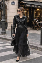 Black Vegan Leather Shirt