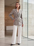 Grey Belted Blazer