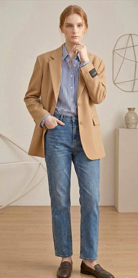 Camel Fine Worsted Wool Blazer