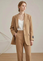 Camel Fine Worsted Wool Blazer